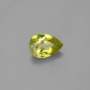 Esfena amarelo natural 0,82ct, formato de pêra, VVS-VS