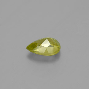 Esfena amarelo natural 0,82ct, formato de pêra, VVS-VS