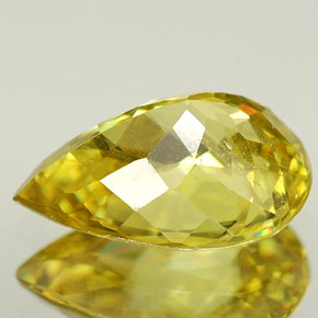 Esfena amarelo natural 1,49ct, formato de pêra, VVS-VS