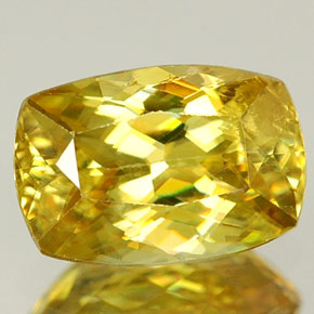 Esfena amarelo natural 0,99ct, almofada cortada, VVS-VS