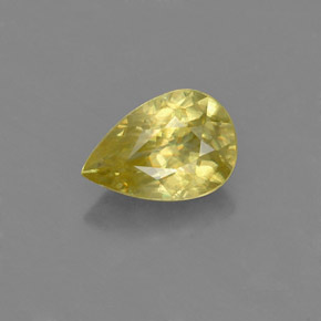 Esfena ouro natural 0,99ct, formato de pêra, VS-SI