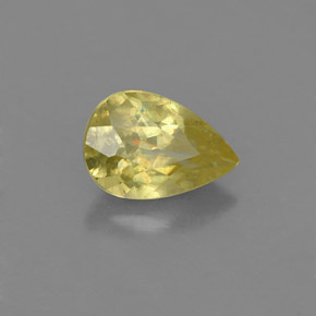 Esfena ouro natural 0,99ct, formato de pêra, VS-SI