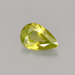 Esfena verde natural 1,18ct, formato de pêra, VS