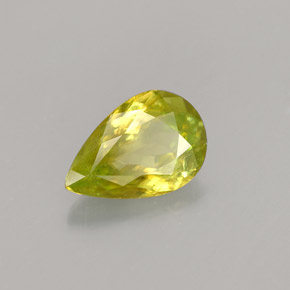 Esfena verde natural 1,18ct, formato de pêra, VS