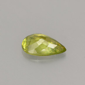Esfena verde natural 1,18ct, formato de pêra, VS