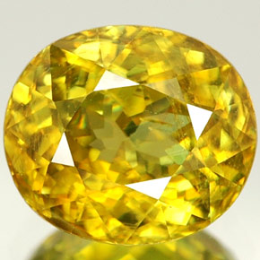 Esfena amarelo natural 1,94ct, corte oval, VVS-VS
