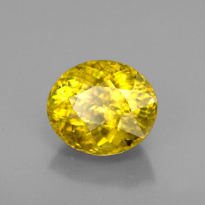 Esfena Amarelo Dourado Natural 1.12ct, Corte Oval, VS