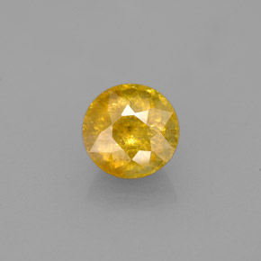 Esfena amarelo natural 1,73ct, corte redondo, SI