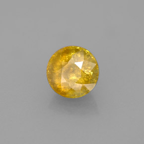Esfena amarelo natural 1,73ct, corte redondo, SI