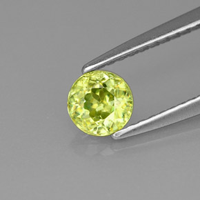 Esfena verde natural 0,47ct, corte redondo, VVS-VS