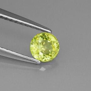 Esfena verde natural 0,47ct, corte redondo, VVS-VS