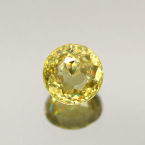 Esfena amarelo natural 0,36ct, corte redondo, VVS