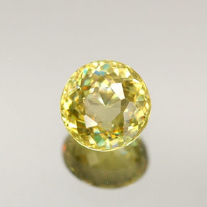 Esfena amarelo natural 0,36ct, corte redondo, VVS