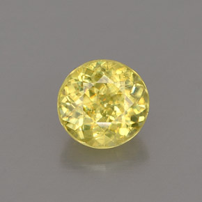 Esfena amarelo natural 0,78ct, corte redondo, VS