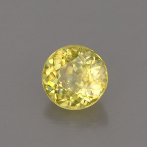 Esfena amarelo natural 0,78ct, corte redondo, VS