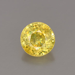 Esfena amarelo natural 0,80ct, corte redondo, VVS-VS