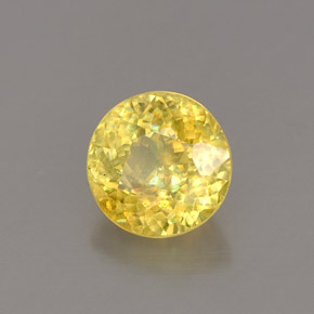Esfena amarelo natural 0,80ct, corte redondo, VVS-VS