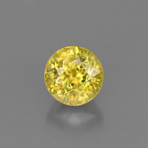 Esfena amarelo natural 0,73ct, corte redondo, VVS-VS