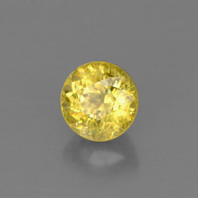 Esfena amarelo natural 0,73ct, corte redondo, VVS-VS