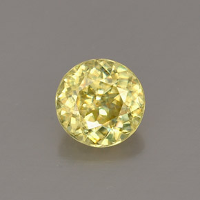 Esfena amarelo natural 0,72ct, corte redondo, VS