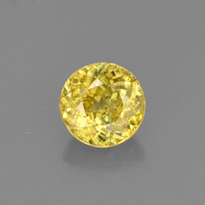 Esfena amarelo natural 0,81ct, corte redondo, VS-SI