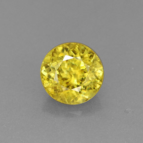 Esfena amarelo natural 0,69ct, corte redondo, VS