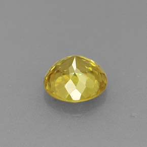 Esfena amarelo natural 0,69ct, corte redondo, VS