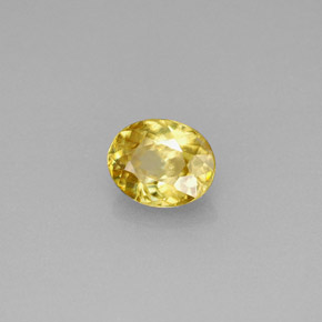 Esfena amarelo natural 0,75ct, corte oval, VS