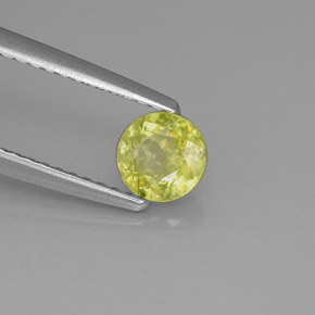 Esfena verde natural 0,62ct, corte redondo, VS-SI