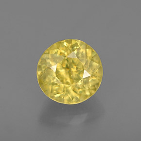 Esfena amarelo natural 0,86ct, corte redondo, VS-SI