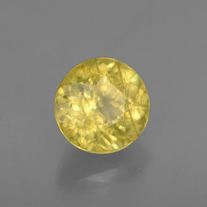Esfena amarelo natural 0,86ct, corte redondo, VS-SI