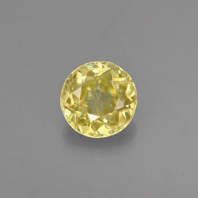 Esfena amarelo natural 0,51ct, corte redondo, VVS-VS