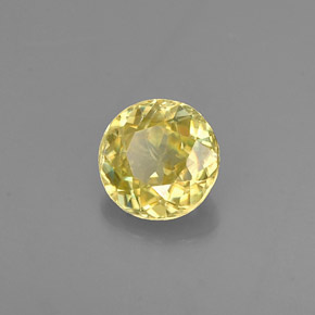 Esfena amarelo natural 0,51ct, corte redondo, VVS-VS