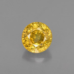 Esfena amarelo natural 0,64ct, corte redondo, VS