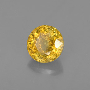 Esfena amarelo natural 0,64ct, corte redondo, VS