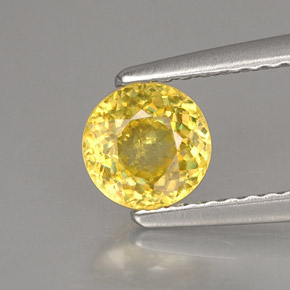 Esfena amarelo natural 0,73ct, corte redondo, VS