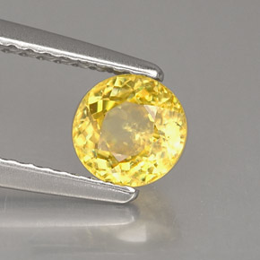 Esfena amarelo natural 0,73ct, corte redondo, VS