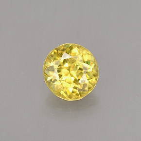 Esfena amarelo natural 0,53ct, corte redondo, VS