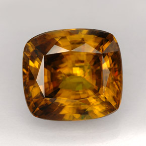 Esfena marrom natural 6,59ct, almofada cortada, VVS