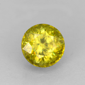 Esfena amarelo natural 1,64ct, corte redondo, VS
