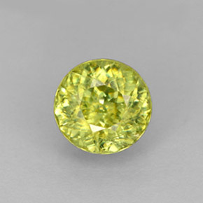 Esfena verde natural 1,36ct, corte redondo, VS