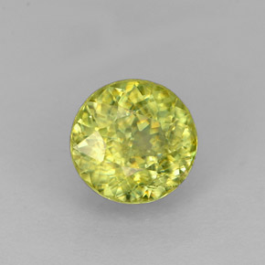 Esfena verde natural 1,36ct, corte redondo, VS