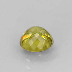 Esfena amarelo natural 1,24ct, corte redondo, VS