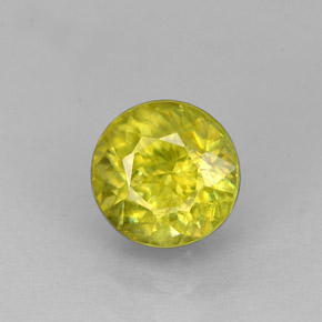 Esfena amarelo natural 1,37ct, corte redondo, VS-SI