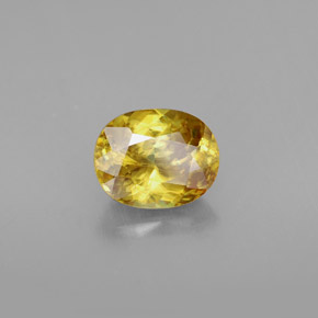 Esfena amarelo natural 1,59ct, corte oval, VVS-VS