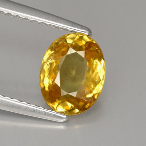 Esfena Amarelo Dourado Natural 1.43ct, Corte Oval, VS