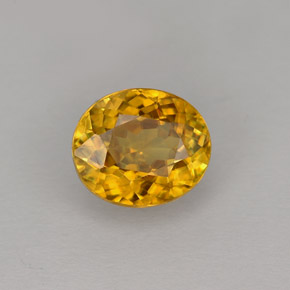 Esfena amarelo natural 1,12ct, corte oval, VVS-VS