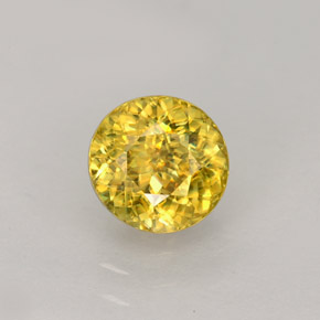 Esfena Amarelo Dourado Natural 1.17ct, Corte Redondo, VS