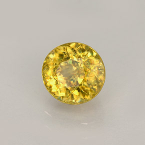 Esfena Amarelo Dourado Natural 1.17ct, Corte Redondo, VS