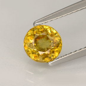 Esfena Amarelo Dourado Natural 0.96ct, Corte Redondo, VS